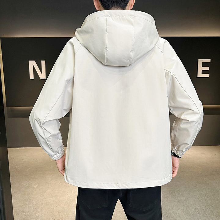 Herren Modische Übergangsjacke mit Kapuze und verstellbaren Bündchen Drune
