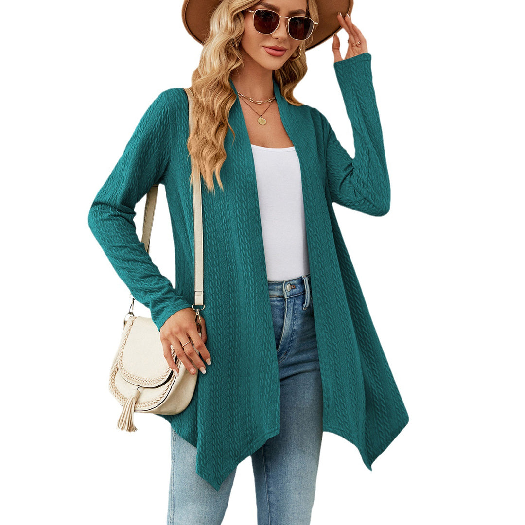 Damen Strickjacke mit strukturiertem Waffelmuster und offener Front Drune