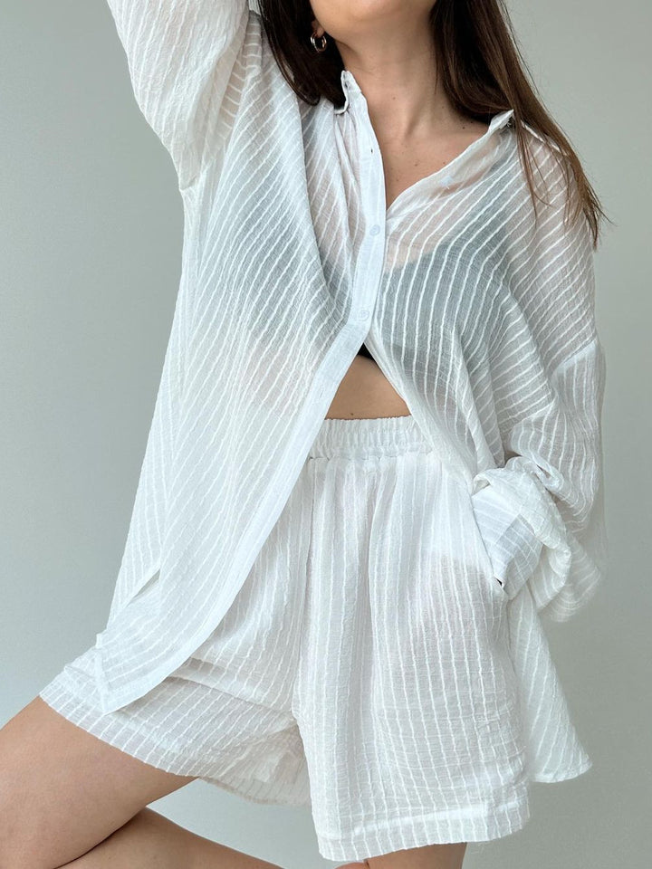 Damen lässiges Sommer-Loungewear-Set mit leichtem Oberteil und Shorts Drune