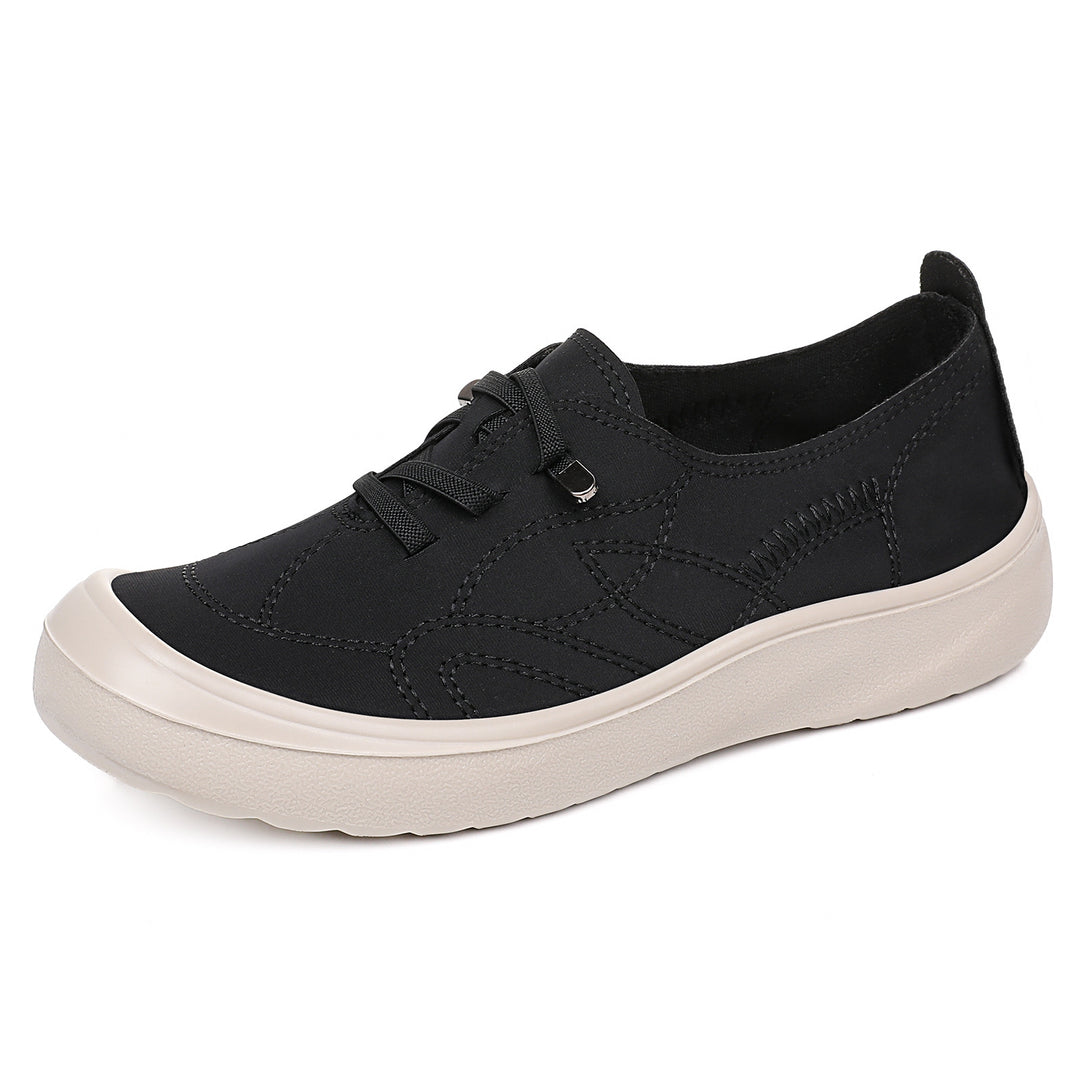 Damen nan elastischer Slip-On Komfortsneaker mit dekorativer Ziernaht, gepolstertem Fersenhalt und dämpfender Leichtprofilsohle Drune