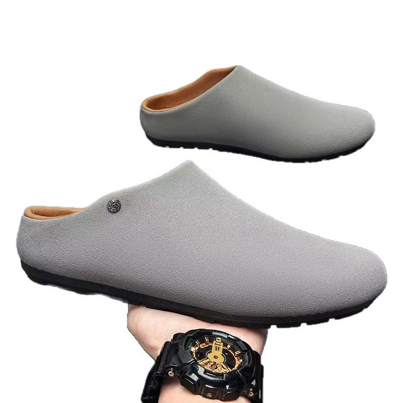 Herren Gefütterte Microfaser-Hausschuhe-Mules mit rutschfester Gummisohle Drune