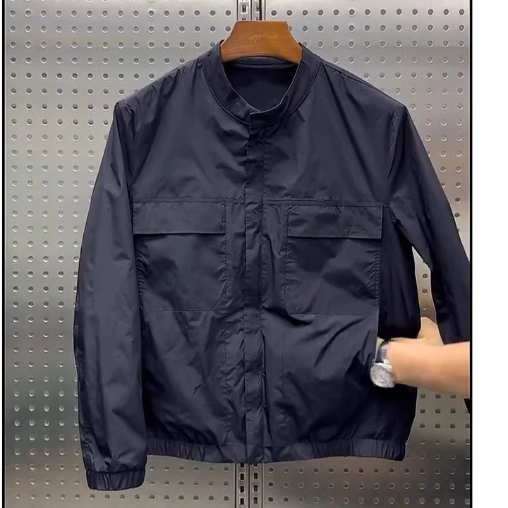 Herren Modische Utility-Jacke mit hochschließendem Kragen Drune