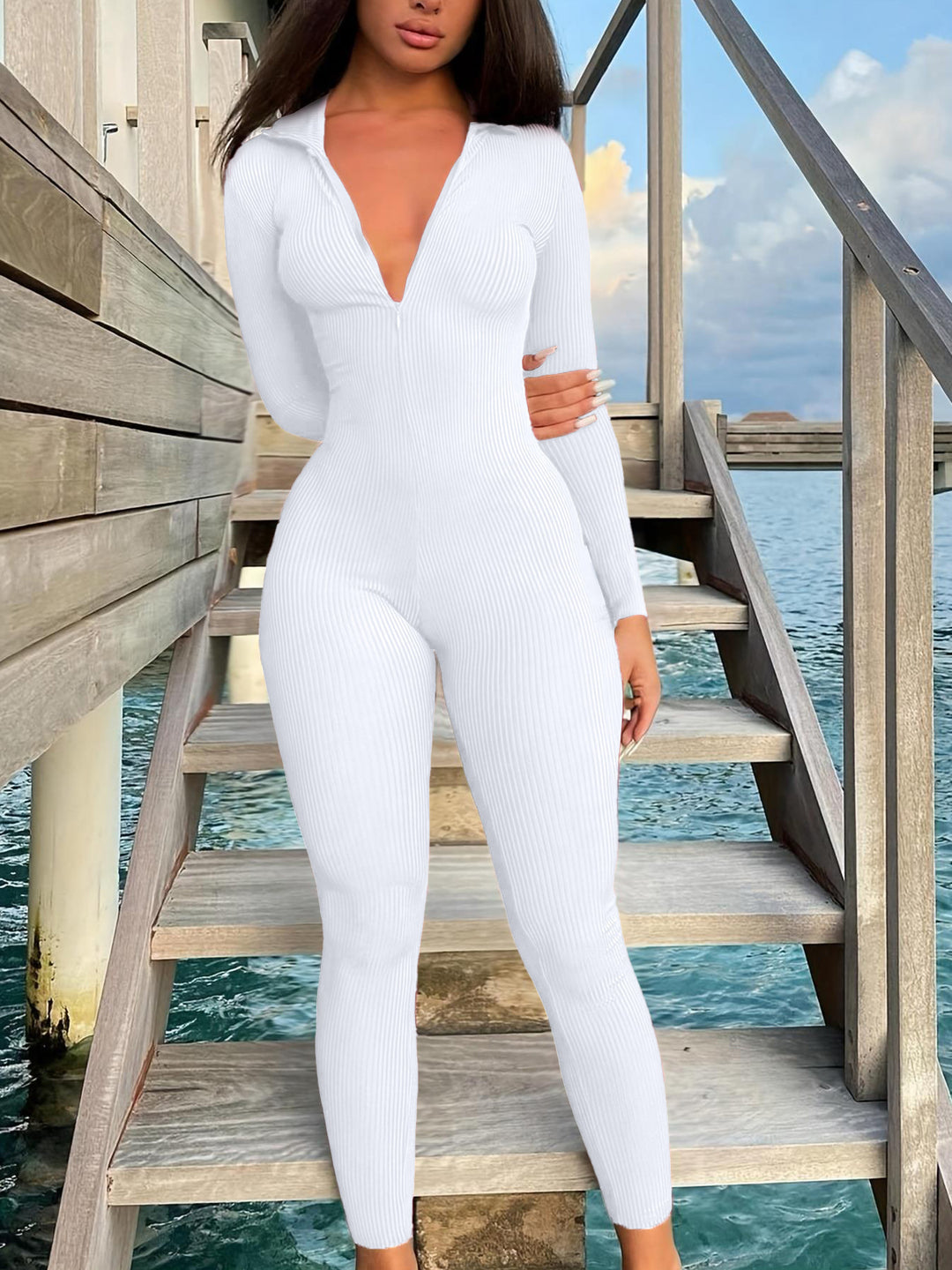 Damen Langärmliger Jumpsuit Drune