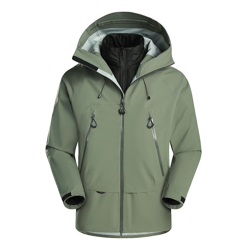 Herren wasserdichte Softshell-Jacke mit herausnehmbarer Stepp-Innenjacke Drune