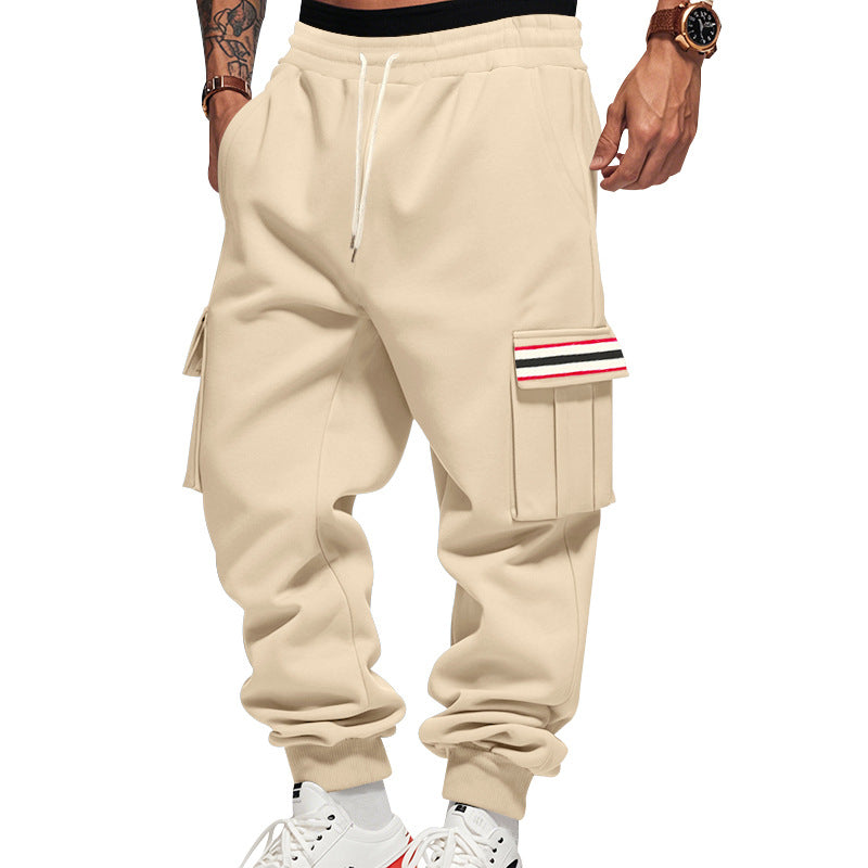 Herren Cargo-Jogginghose mit Mehrfachtaschen und Kordelzug Drune