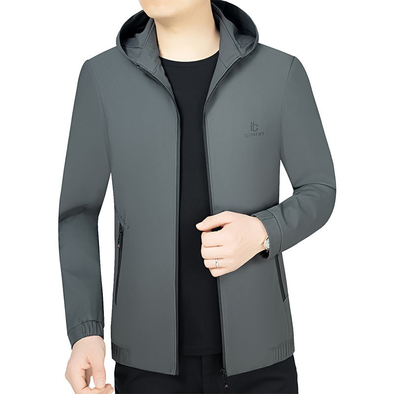 Herren Kapuzen-Softshelljacke mit wind- und wasserabweisender Membran und Reißverschlusstaschen Drune