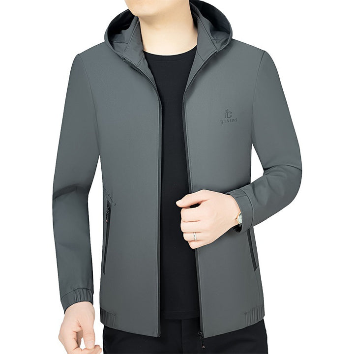 Herren Kapuzen-Softshelljacke mit wind- und wasserabweisender Membran und Reißverschlusstaschen Drune
