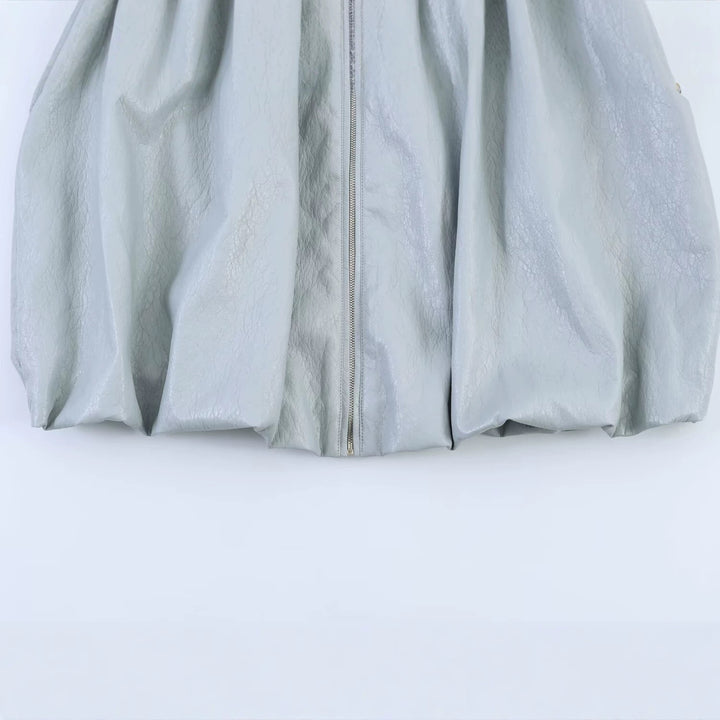 Damen Oversize-Jacke mit Ballonärmeln, Reißverschluss und geraffter Passe Drune