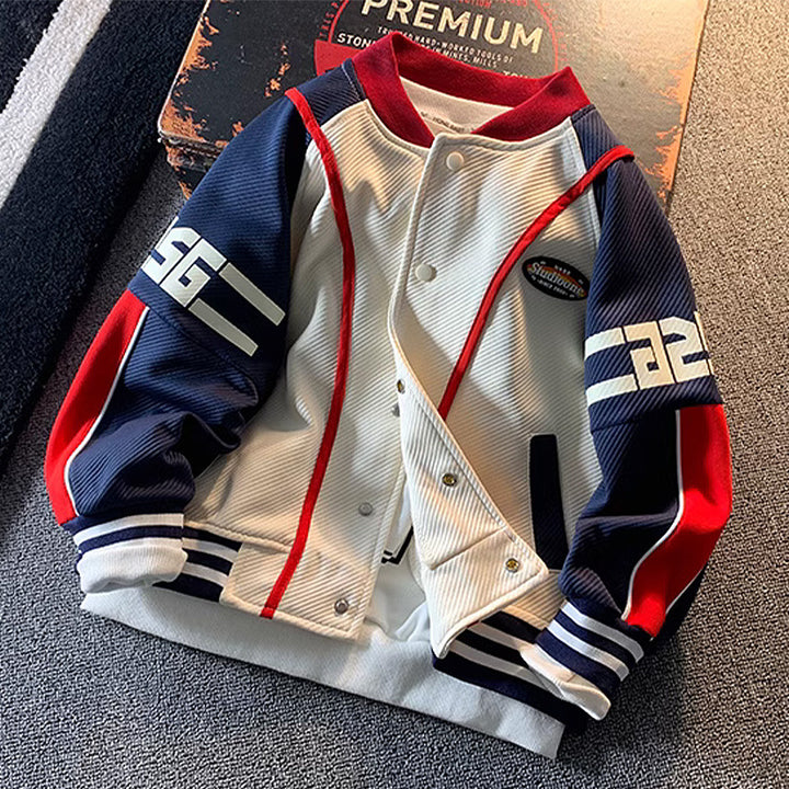 Damen lässige Collegejacke mit modernem Schriftzug und sportlichen Akzenten Drune