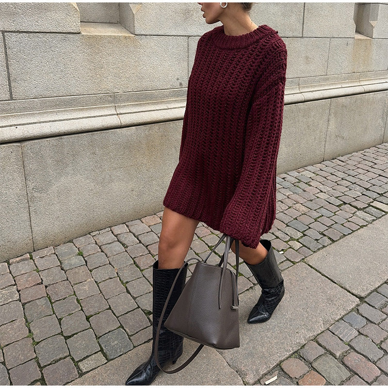 Damen Oversized Strickpullover Drune