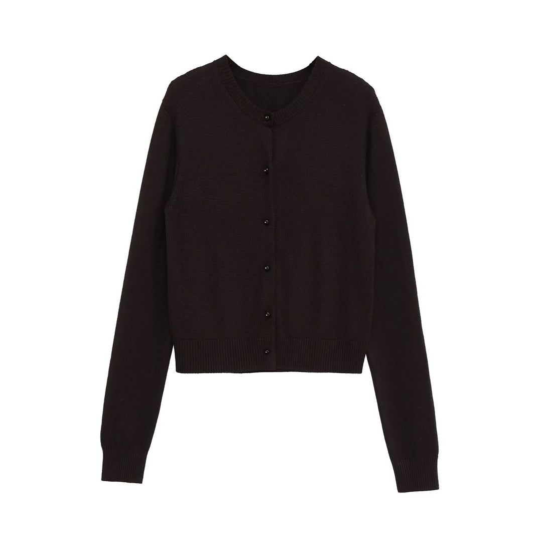Damen kuschelige Strickjacke mit Knopfverschluss Drune