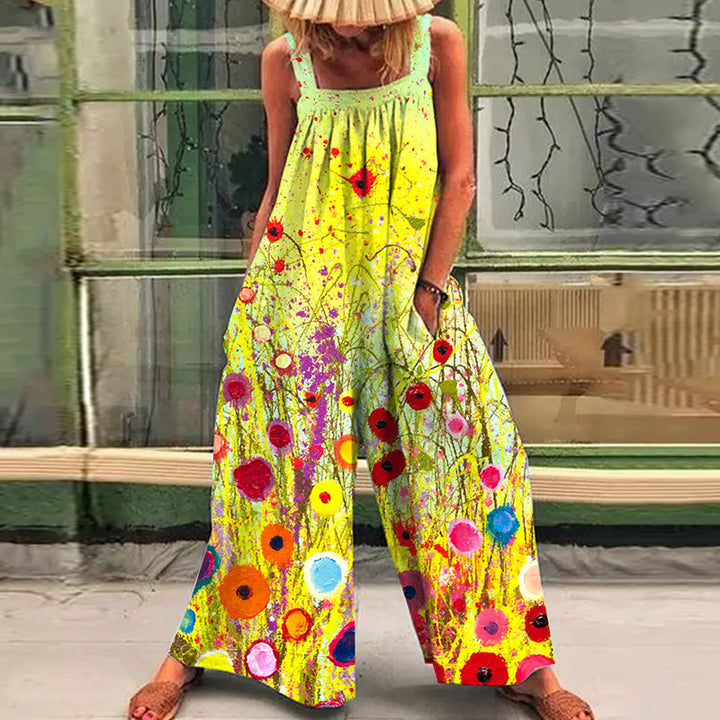 Damen Übergröße Jumpsuit mit floralem Muster und praktischen Taschen Drune