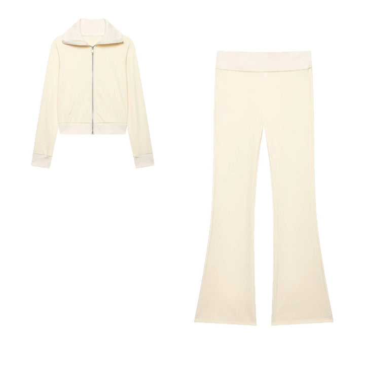 Damen Hochtaillierte Stretch-Flared-Hose mit weitem Schlag und elastischem Bund Drune