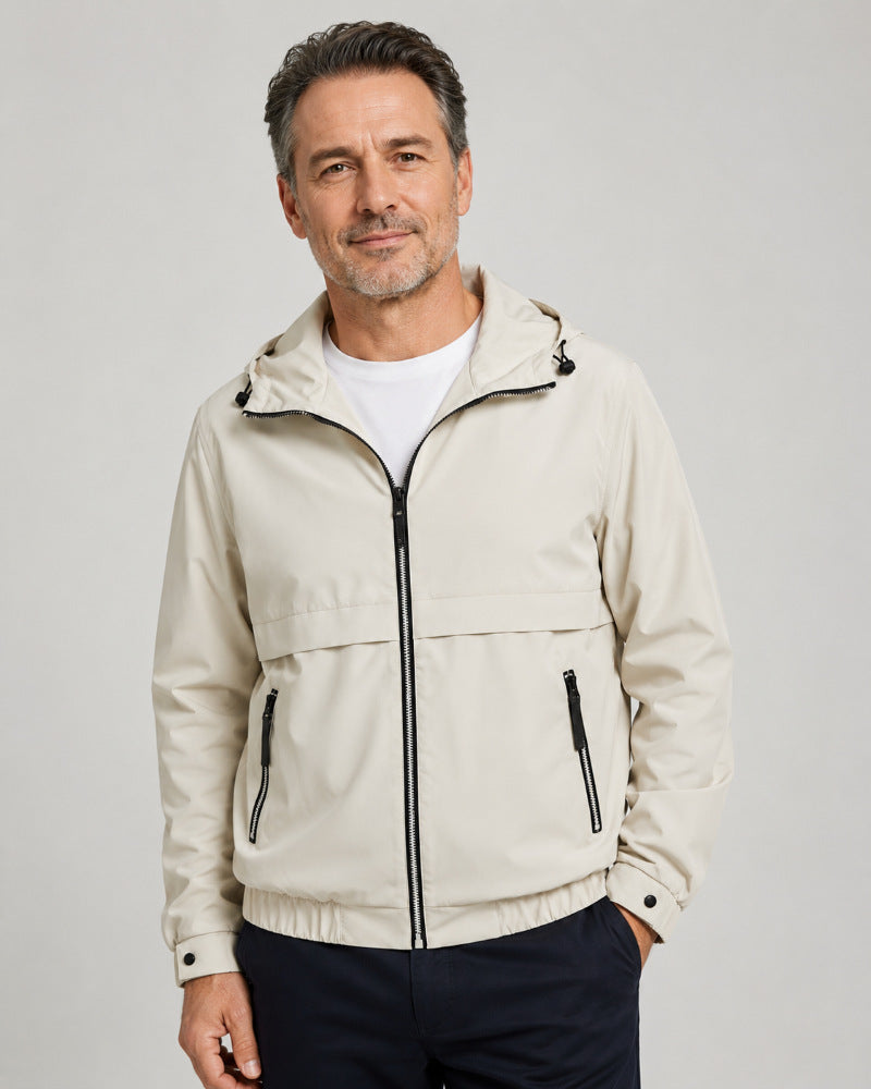 Herren Leichte Regenjacke mit verstellbarer Kapuze Drune