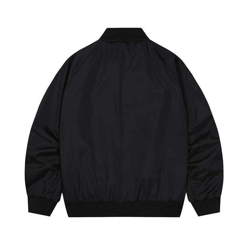 Herren  leichte Flugjacke mit vintage Flieger-Patch, kontrastierendem Satin-Futter und Reißverschlusstaschen Drune