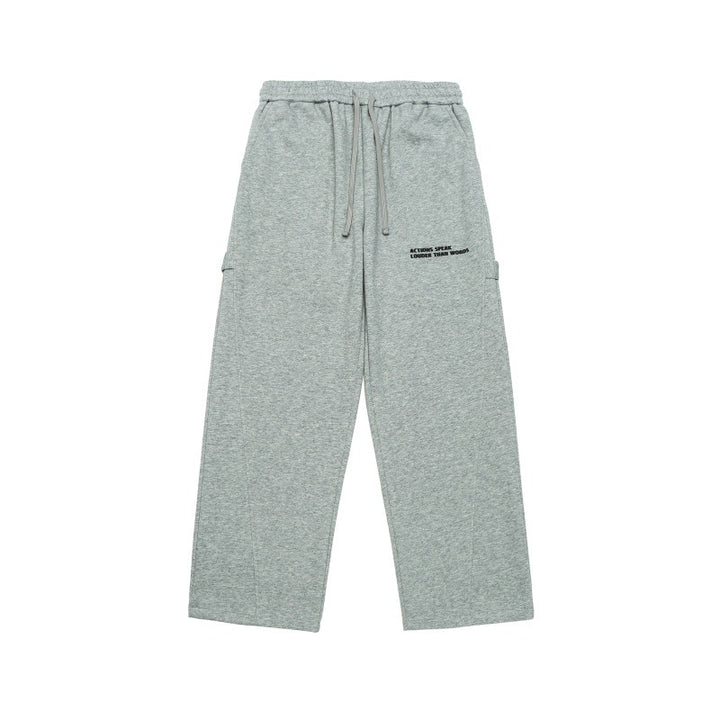 Unisex Weite Cropped-Sweathose im Cargo-Stil mit Tunnelzugbund und aufgesetzten Taschen Drune
