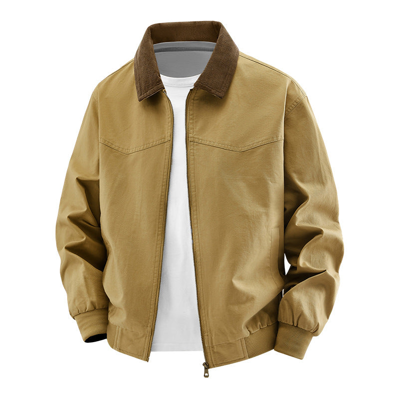 Herren Stilvolle Bomberjacke mit Cordkragen Drune