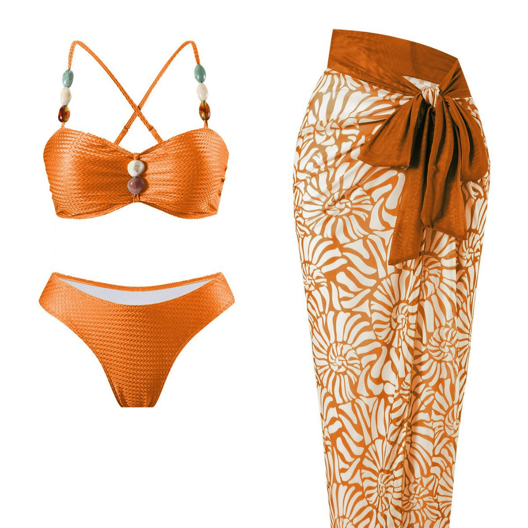 Damen Eleganter Beachwear mit floralem Überrock Drune