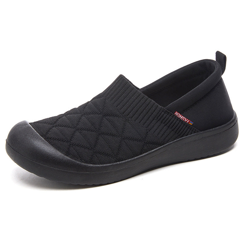 Damen nan atmungsaktiver gestrickter Slip-On Komfort-Halbschuh mit elastischem Schaft und stoßdämpfender EVA-Sohle Drune