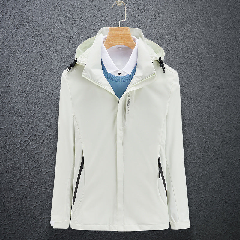 Herren Leichte Softshell-Funktionsjacke mit atmungsaktivem Meshfutter und verstellbarer Kapuze Drune