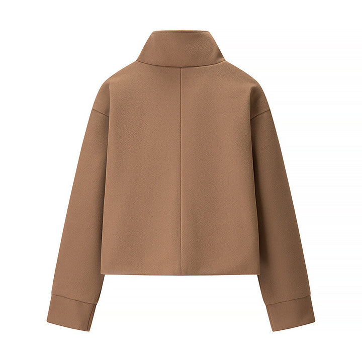 Damen modische Jacke mit stylischem Stehkragen und eleganten Knopfdetails Drune