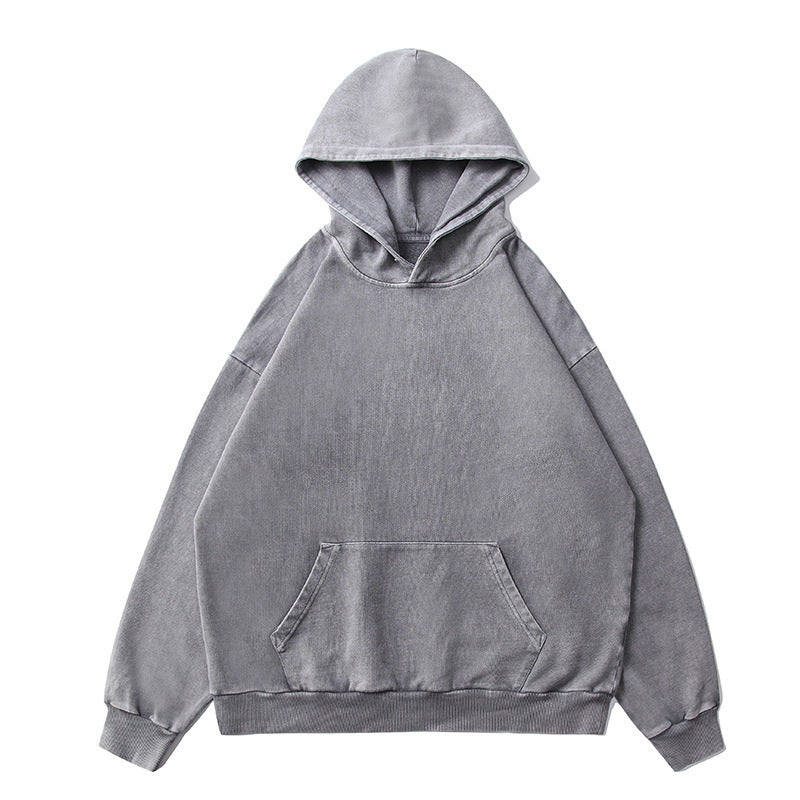 Unisex Oversize-Kapuzenpullover mit Kängurutasche und Vintage-Waschung Drune