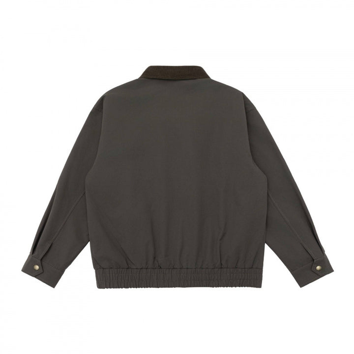 Unisex Kastenförmige Utility-Jacke mit Cordkragen, aufgesetzten Pattentaschen und elastischem Saum Drune