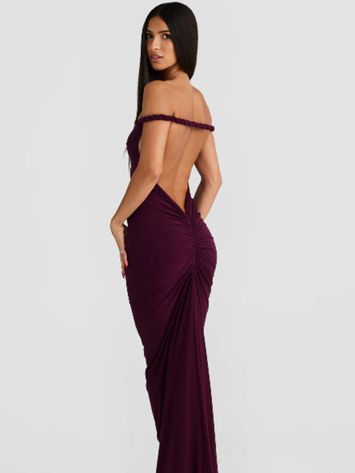 Damen figurbetontes Abendkleid mit elegantem Halterdesign und schwingendem Saum Drune