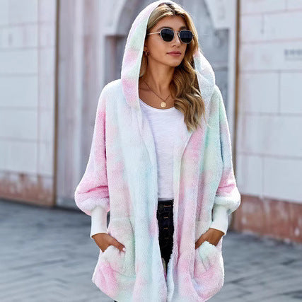 Damen weiche Kapuzenjacke aus kuscheligem Fleece mit Taschen Drune