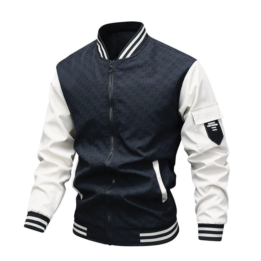 Herren Modische Bomberjacke mit Stehkragen Drune