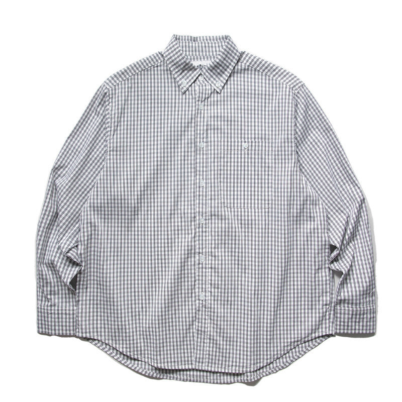 Herren Oversize-Kariertes Hemd im Boxy-Cut mit Button-Down-Kragen und gerundetem Saum Drune