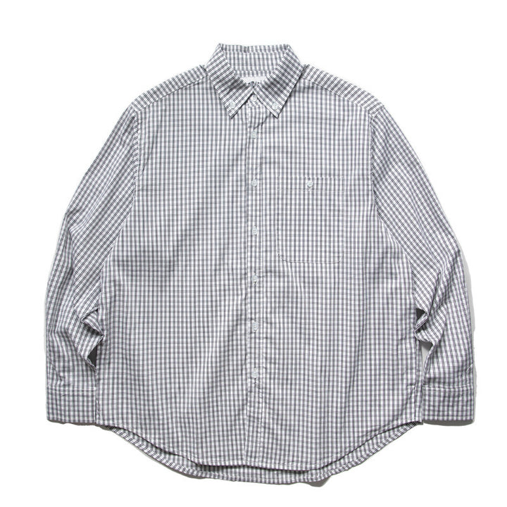 Herren Oversize-Kariertes Hemd im Boxy-Cut mit Button-Down-Kragen und gerundetem Saum Drune