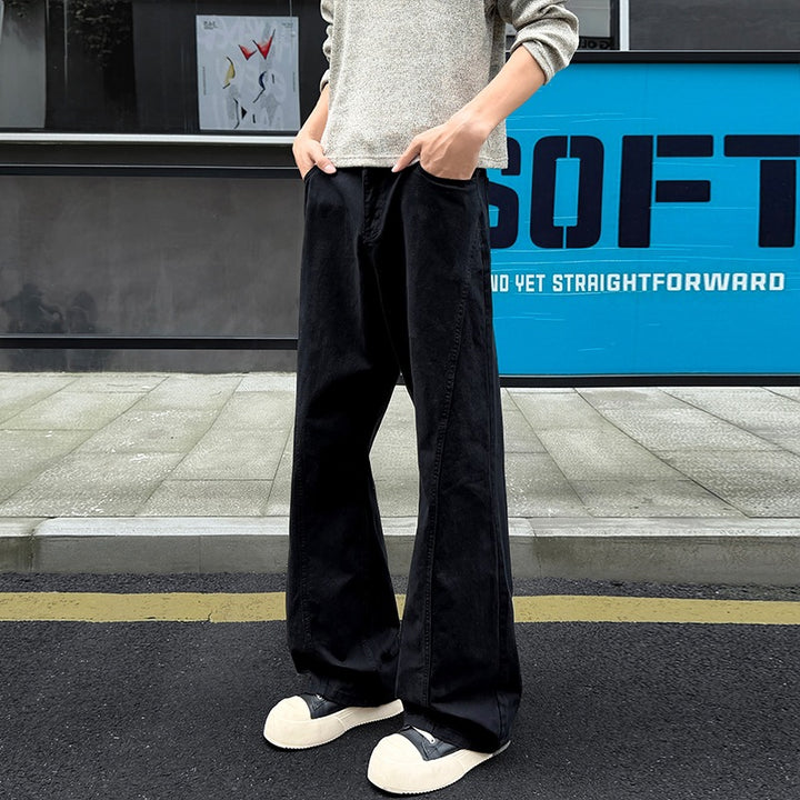 Herren Weit geschnittene Canvas-Hose mit extra weitem Bein und tiefem Schritt Drune