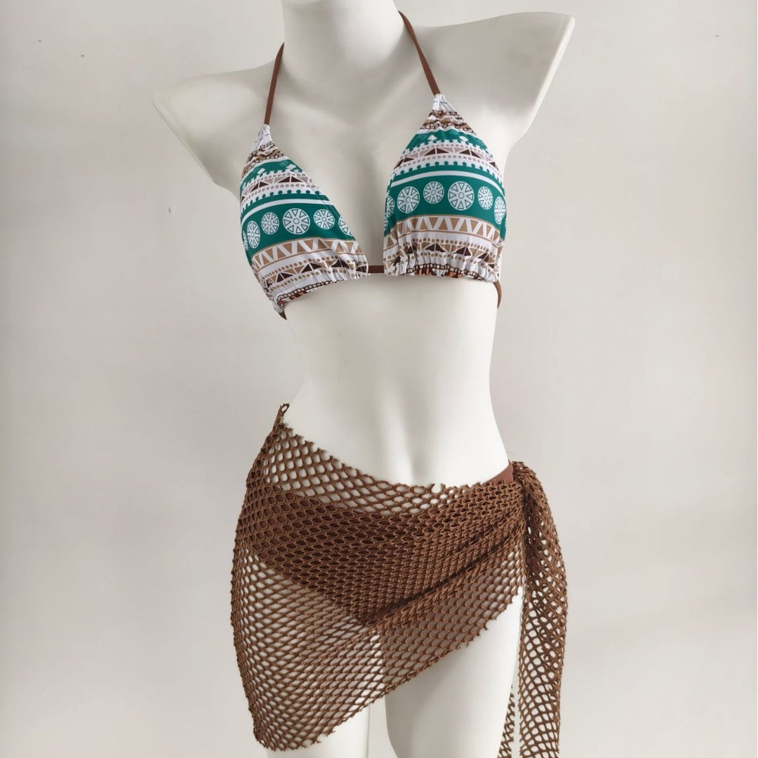 Damen Triangel-Bikini mit modischen Netzrock-Details Drune