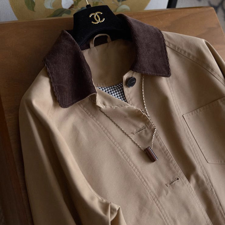Herren Chorejacke mit Cordkragen, Raglanärmeln und aufgesetzten Taschen Drune