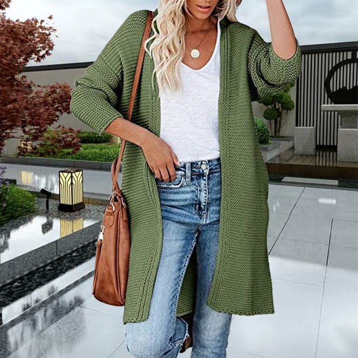 Damen Langer Strickcardigan mit offenen Fronten und lässigem Schnitt Drune