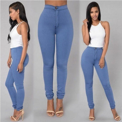 Damen Figurbetonte Jeanshose mit elastischem Taillenzug Drune