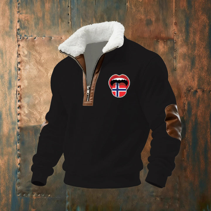 Herren Klassischer Kapuzenpullover mit Fleece-Detail Drune