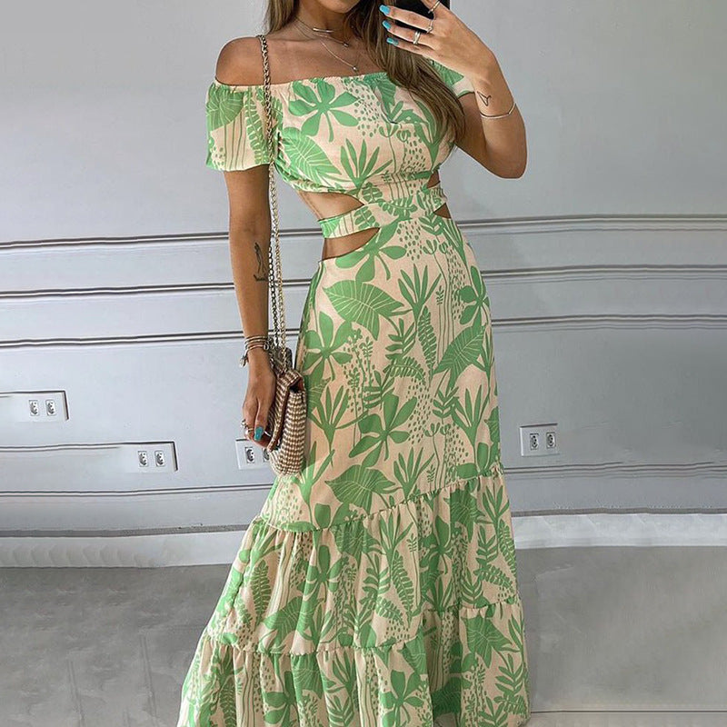 Damen Maxikleid mit raffiniertem Cut-Out und floralem Muster Drune