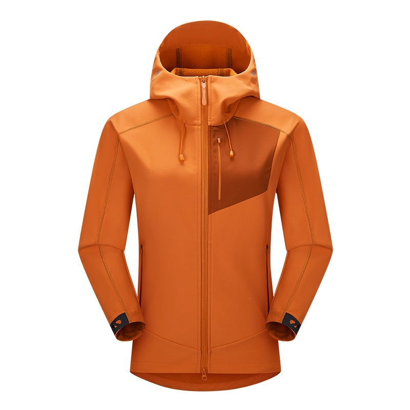 Herren Softshell-Trekkingjacke mit Kapuze atmungsaktiv winddicht dehnbar Drune