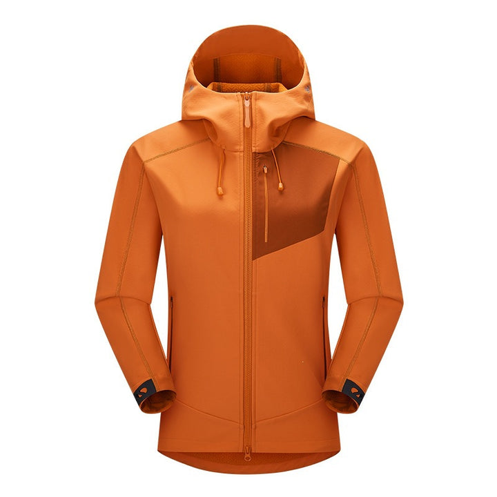 Herren Softshell-Trekkingjacke mit Kapuze atmungsaktiv winddicht dehnbar Drune