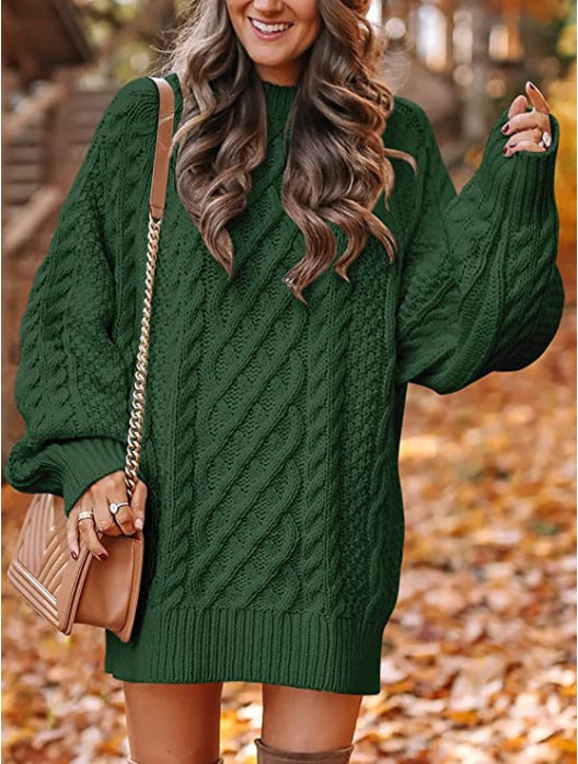 Damen Grobstrickpullover mit überschnittenen Schultern und elegantem Zopfmuster Drune