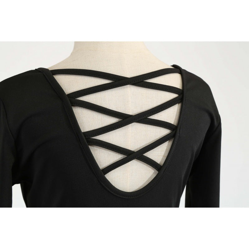 Damen Festliches Swingkleid mit Nikolausprint, tailliertem Satinband und gekreuztem Rückendetail Drune