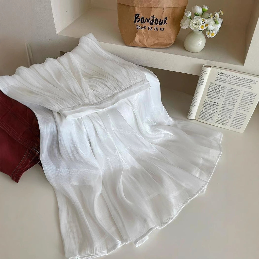 Damen plissiertes Maxikleid Drune