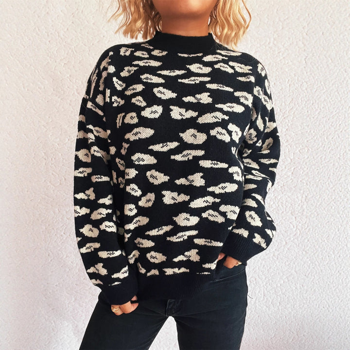 Damen Strickpullover mit modernem Tiermuster und lässigem Schnitt Drune