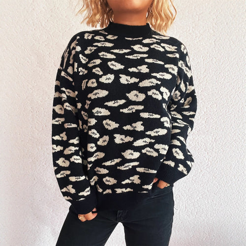 Damen Strickpullover mit modernem Tiermuster und lässigem Schnitt Drune