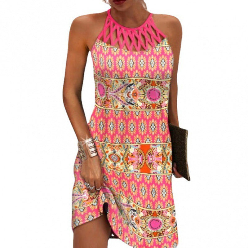 Damen Neckholder Kleid mit funkelndem Gradient-Design Drune