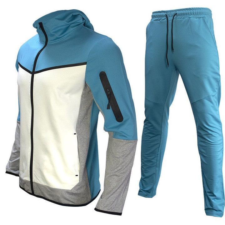 Herren sportliches Hoodie-Set mit atmungsaktiven Eigenschaften und modernen Kontrastdetails Drune