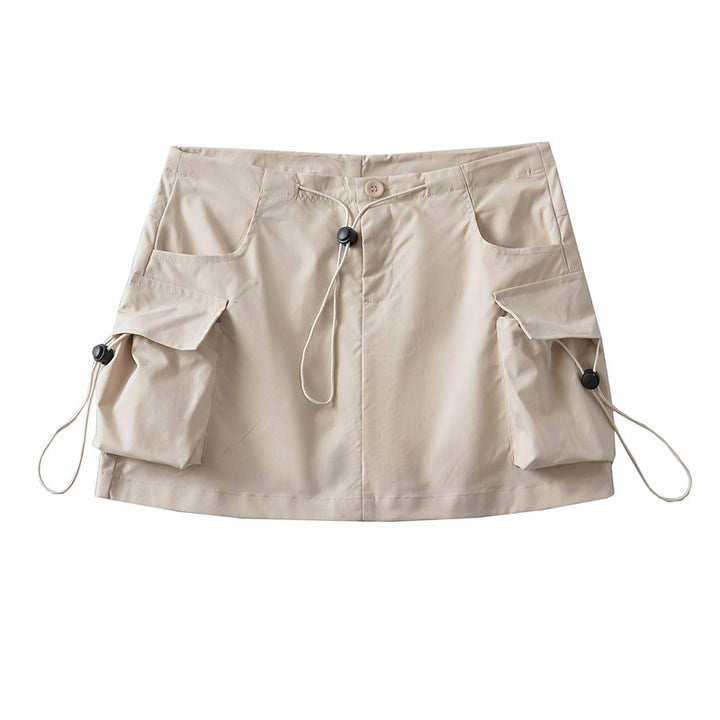 Damen Cargo-Rock mit seitlichen Taschen und verstellbarem Kordelzug Drune