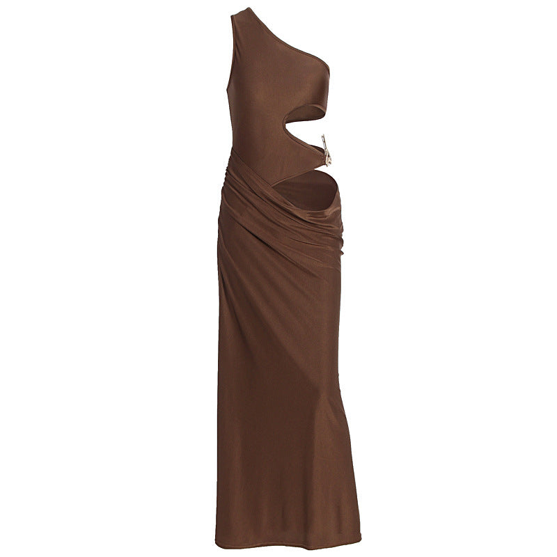 Damen Körperbetontes Maxikleid mit asymmetrischem Schnitt und exklusiven Cut-Out-Details Drune